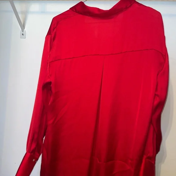 NWT Zara Red Button Down Shirt - Picture 4 of 7